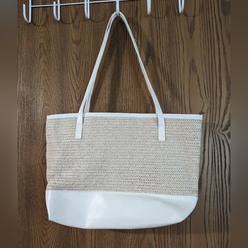Bohemian Two Tone Straw Tote